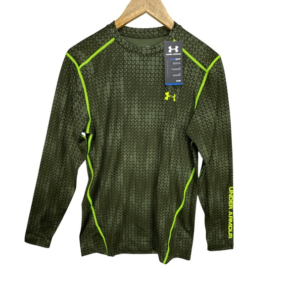 UnderArmour Long Sleeve Compression Fit Cold Gear Shirt Camo Men Small Green NWT - Picture 1 of 8